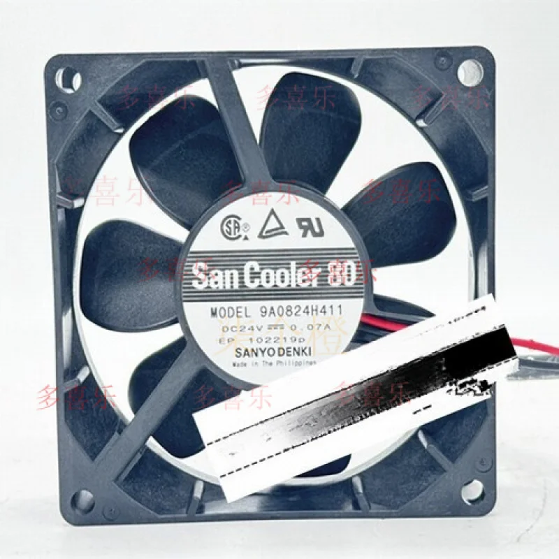 

ZMZM 1 PCS for Fan 9A0824H411 DC24V 0.07A 8025 8CM 2 Wire cooling fan # A6–37