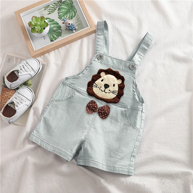 IENENS Baby Rompers Newborn Playsuits Boy Girl Overalls Dress Infant Summer Shorts Cotton Wash Blue Dungarees Toddler Jumpsuit
