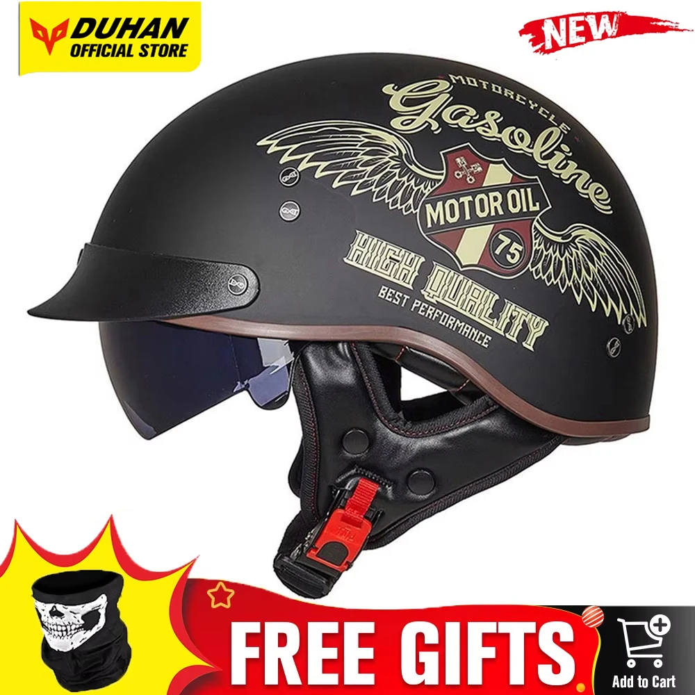 

New Motorcycle Helmet Summer Moto Helmet Open Face Scooter Biker Sunshade Lens Motorbike Equip DOt Certification Half Helmet
