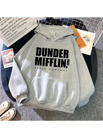 The Office Dunder Mufflin INC Paper Hoodie Dwight Schrute Sweatshirt  Men Women Hoodies Casual Pullover Hooded Sweater
