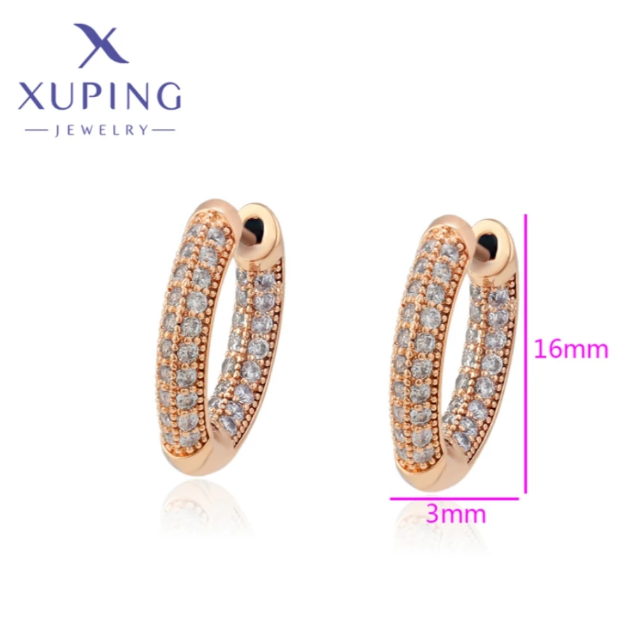 Xuping Jewelry Hot Fashion Style Circle Shape Gold Color Punk Hangs Earrings for Women Schoolgirl Christmas Wish Gifts A00834068