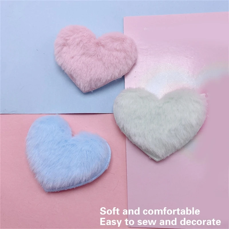 SZL Plush Heart Appliques For Hair Clip for Women Barrettes Accessories