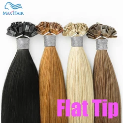 Flat Tip Hair Extensions  Natural Real Human Hair Extensions 50pcs/ Set Brown Blonde Color 18-30inches Straight  Keratin Capsule