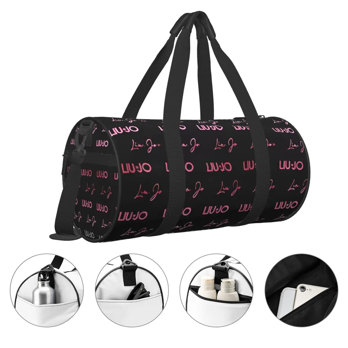 Liu Jo, bolso de viaje redondo de gran capacidad para hombre y mujer, bolso de equipaje de mano, bolso de mano para hombre, bolso deportivo de gran capacidad para fin de semana y gimnasio