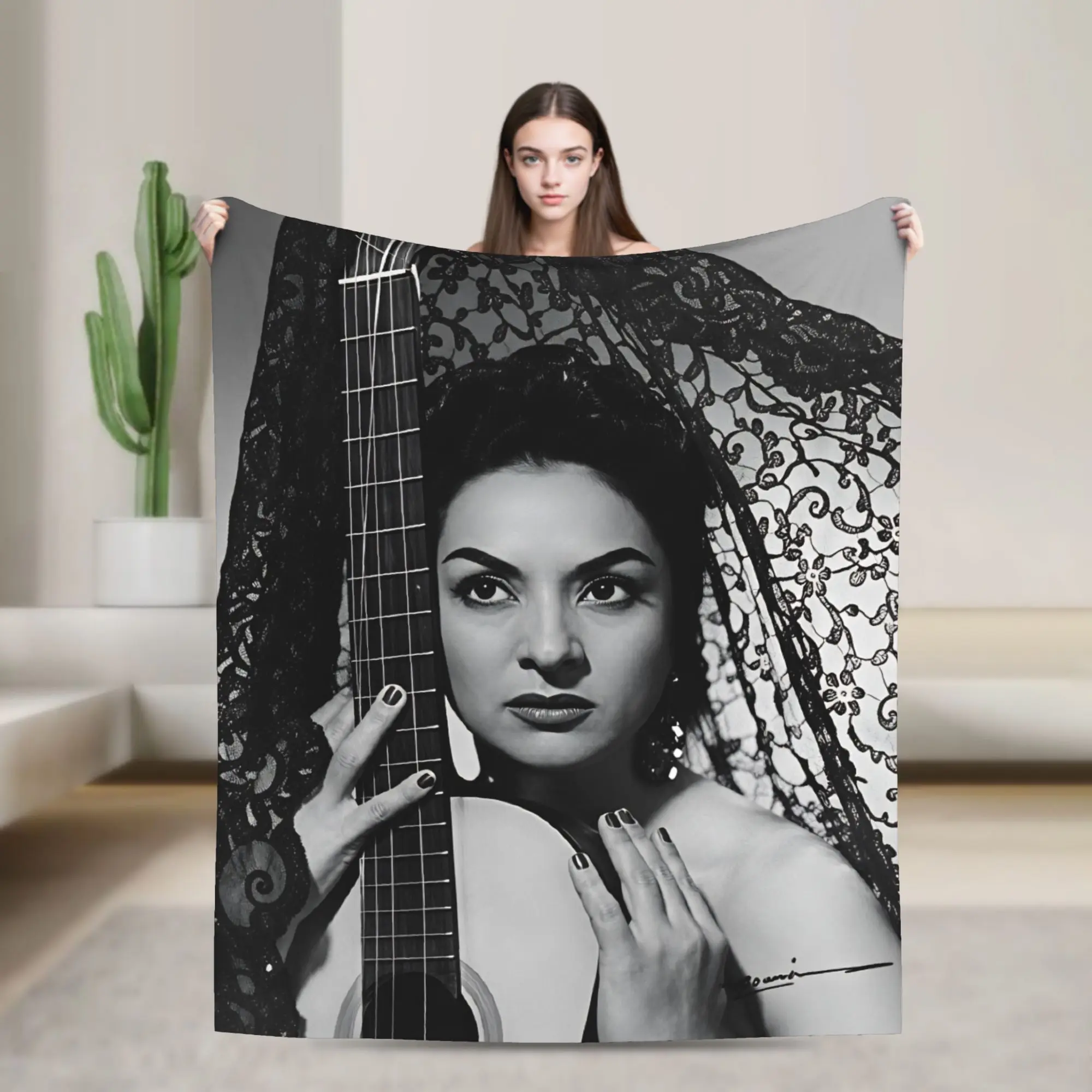 Lola Flores Super Warm Blanket  Kids Plush Throw Blanket Pattern Bedroom Flannel Bedspread Sofa Bed Cover