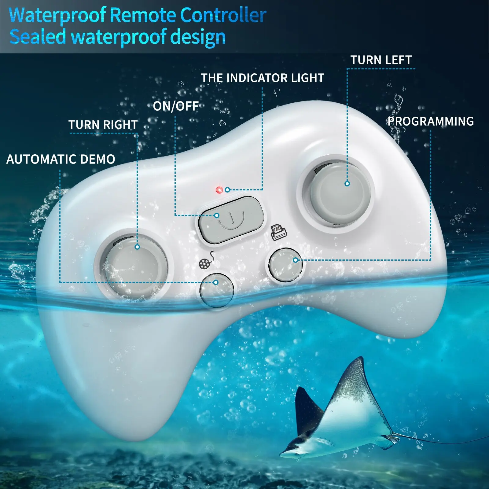 Remote Control Toy High Simulation Devil Ray for Pool Bathroom Great Gift Boat Toys for 3+ Year Old Boys and Girls