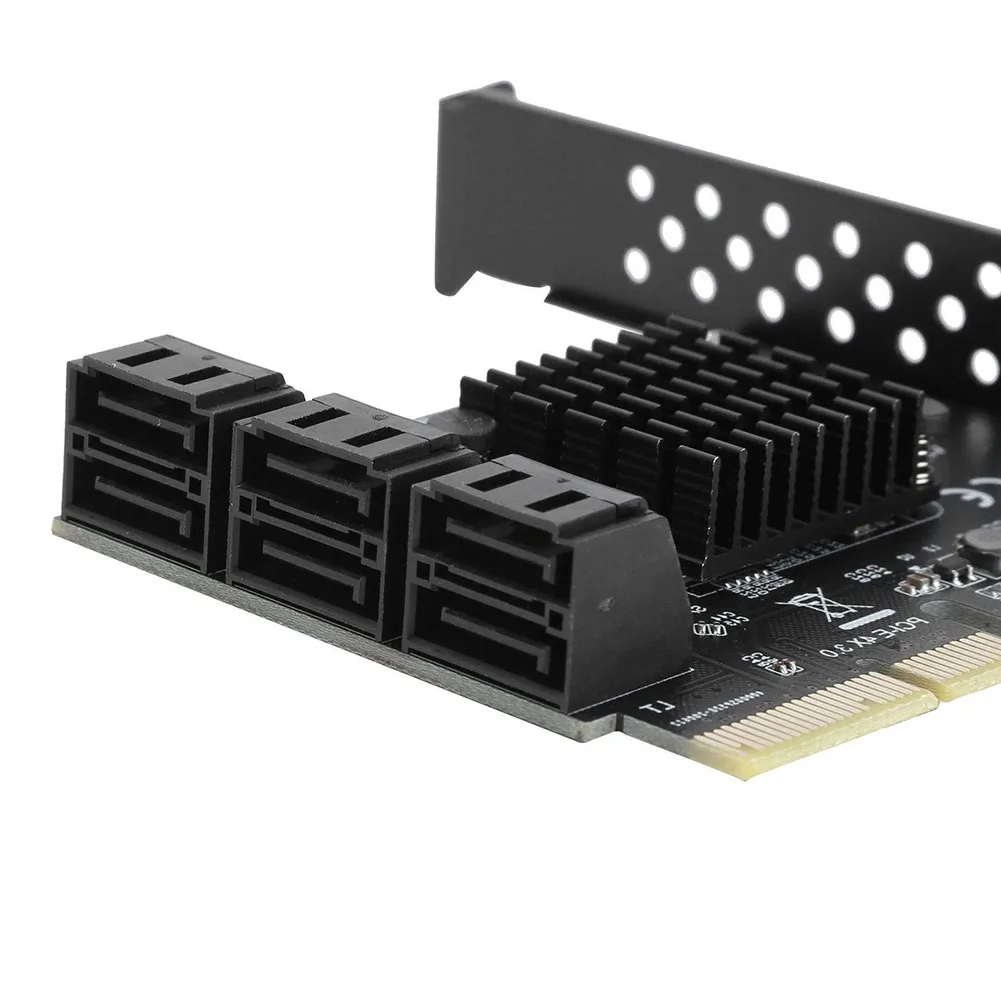 6-Port III 6Gbps Expansion Card Adapter with For ASMedia ASM1166 Chip for Windows 8 10 Ubuntu and Synology Support