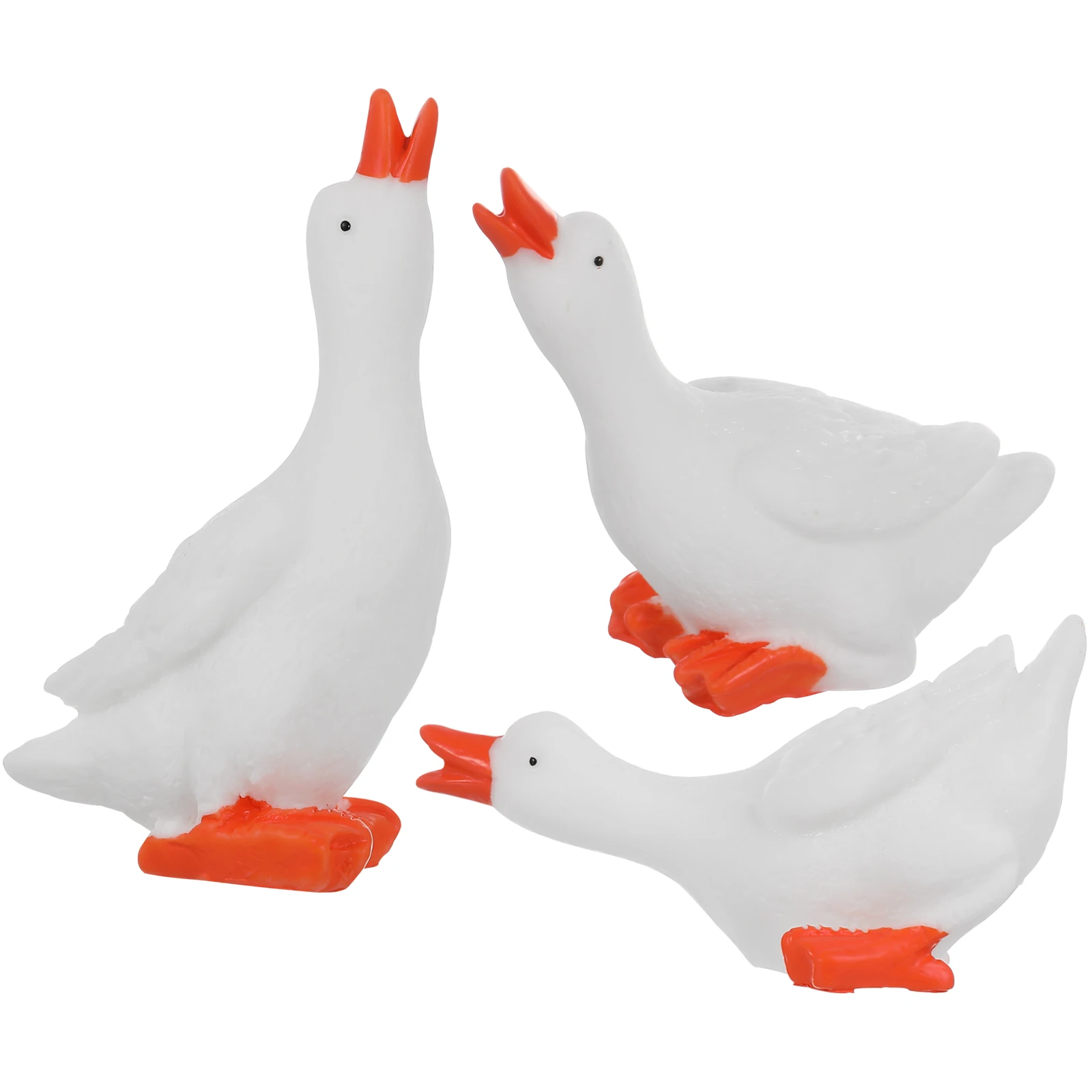 

12pcs Big White Goose Ornament Resin Mini Figurines Cute Decor Tiny Toys Kids Room Photo Props Small Statue Home Decor Goose
