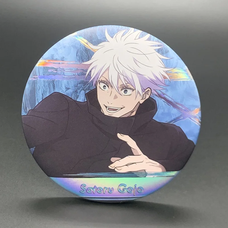 

Anime Jujutsu Kaisen Satoru Gojo Cosplay Relief 75MM Badge Foil Stamping Brooch Backpack Pendant Decorate Birthday Xmas Gift