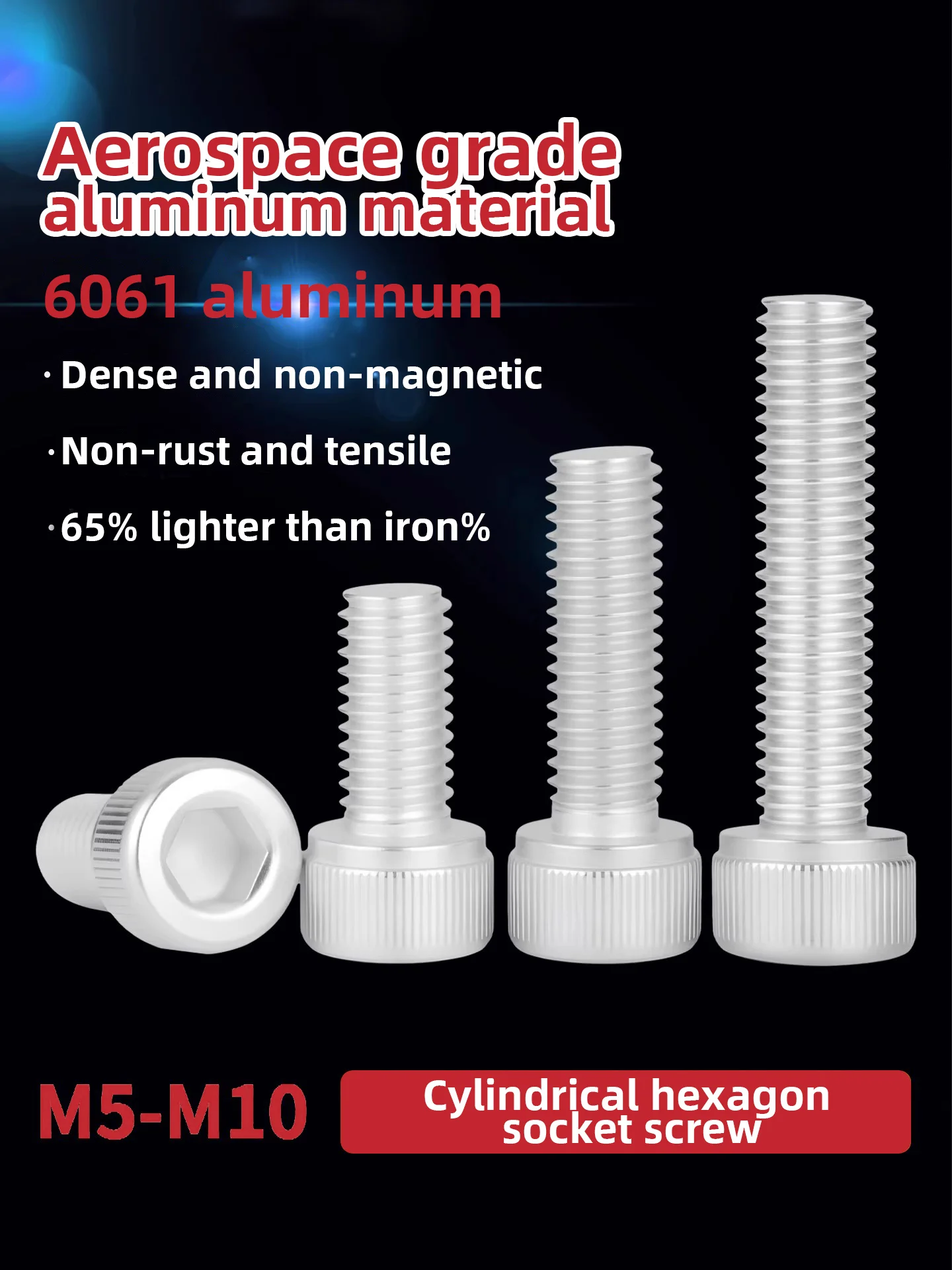 6061 Aluminum Alloy Hex Socket Cylindrical Head Screws Aluminum Cup Head Bolts M5 M6 M8 M10 for Durable Fastening Applications