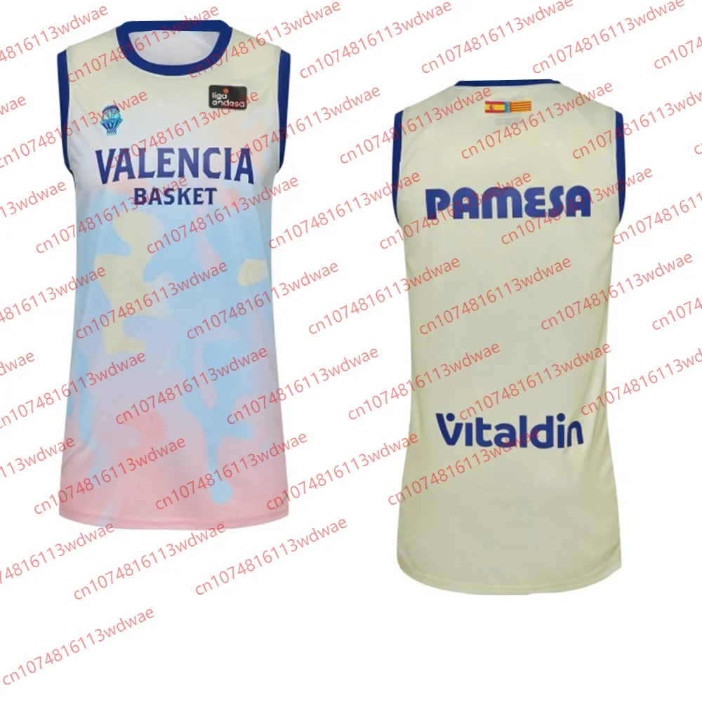 Nuevo Balón de Baloncesto Valencia 2025 # Camiseta de Baloncesto 8 Montero Liga ACB para Hombre, Sin Mangas, Degradado, Uniforme para Fanáticos