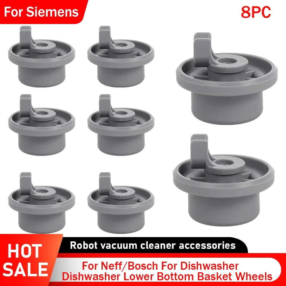 8PC Dishwasher Lower Bottom Basket Wheels for Bosch/Balay/Siemens/Neff Dishwasher Basket Roll Lower Basket Wheels Accessories
