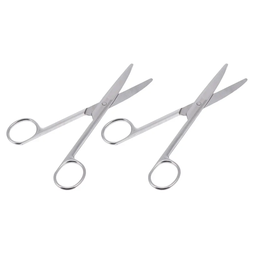 

2Pcs Colostomy Scissors Stainless Steel Durable Bag Cutting Blunt Head Scissors Practical Metal Supplies