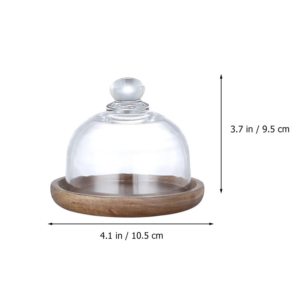 2 Sets Wooden Dessert Cup Mini Butter Dish with Lid Snack Cake Display Goldendoodle Ornament Pans Stand