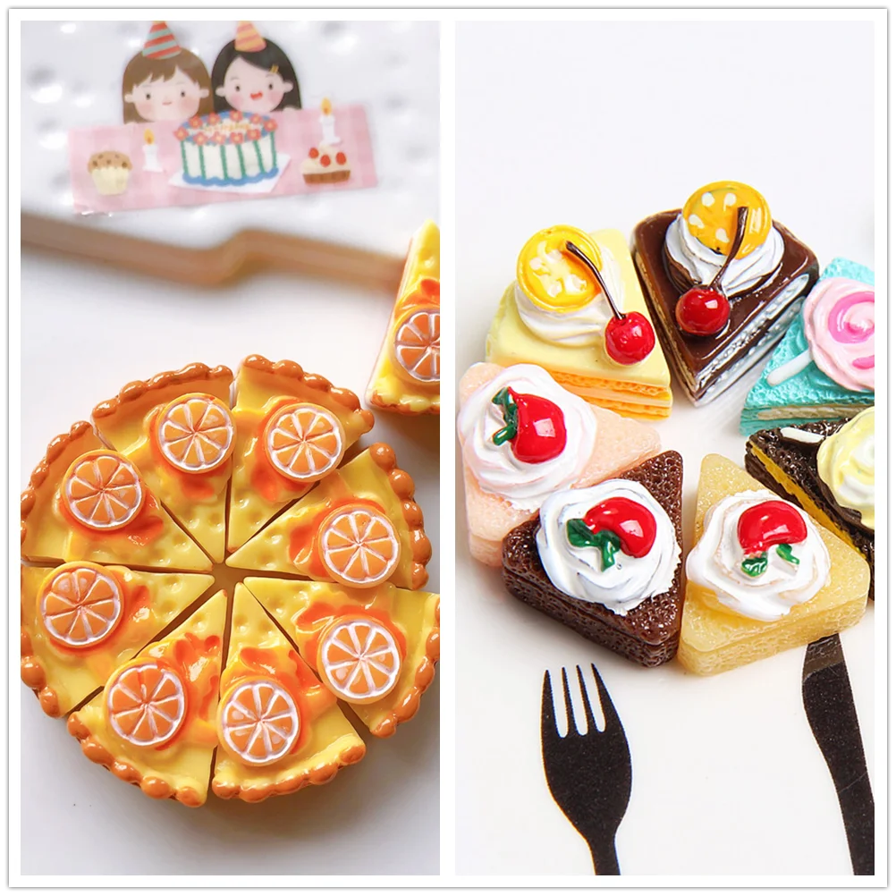 6 Pcs 1/12 Scale Mini Kitchen Cake Miniature Dollhouse Kids Pretend Play Toy for Doll House Decor