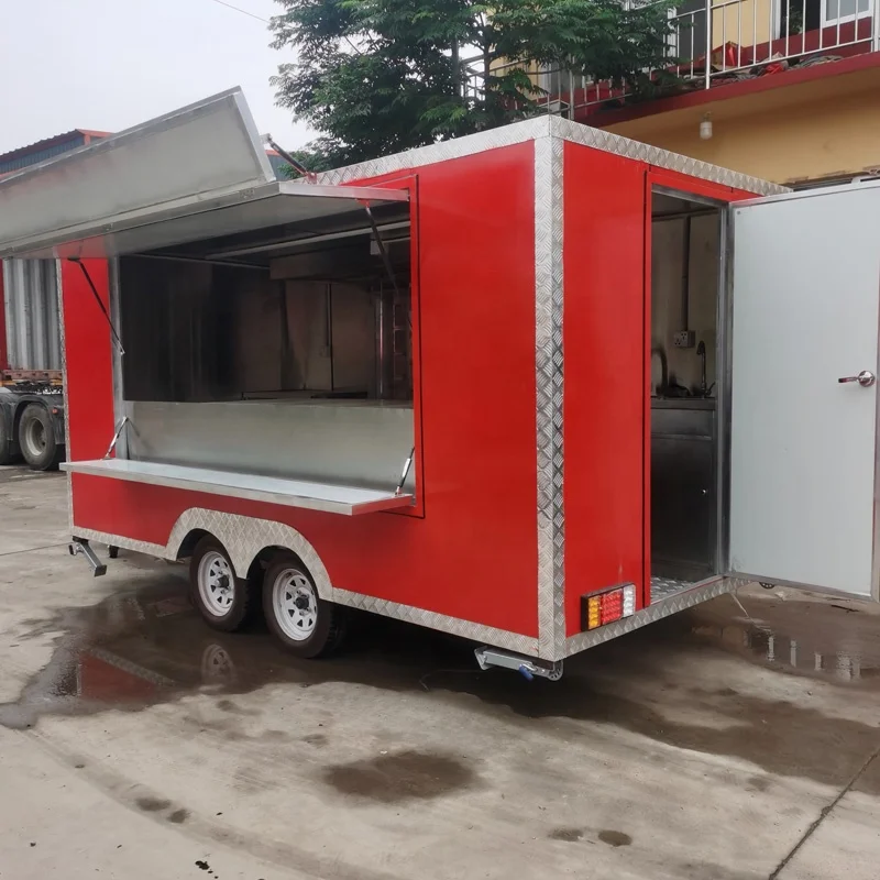 Customized Fast Food Caravan Mobile Kitchen Truck Shipping Container Food Trailer Complete Cooking Equipment Business