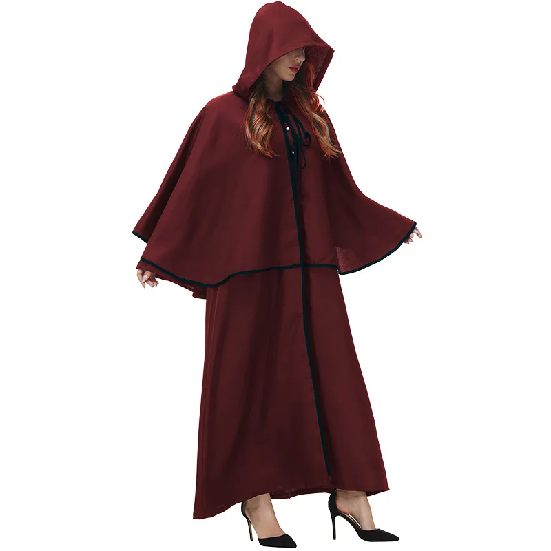 Loween Par المرأة معالج القرون الوسطى رداء كيب ماجيك تأثيري حلي مقنعين awl Faionable العرقية الملابس النسائية