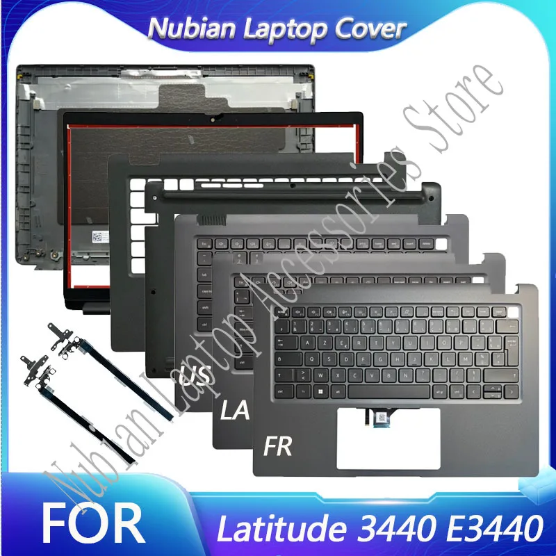 New For Latitude 3440 E3440 Laptop LCD Back Cover/Front Frame/Palm Pad/US/UK/LA/FR Keyboard/Bottom Cover/Hinge 0WXWMM 014VTM