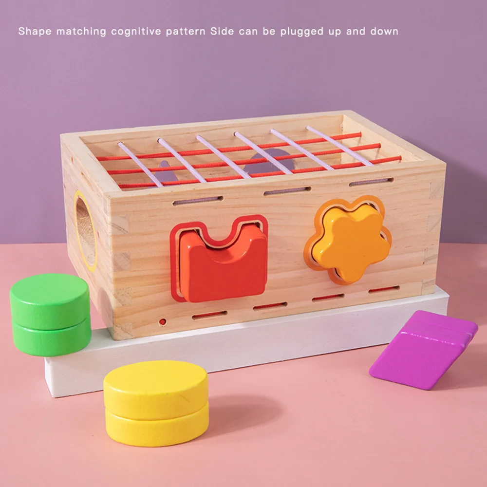 Juguete clasificador de formas para niños, caja de bloques a juego con formas de madera, juguete educativo para niños