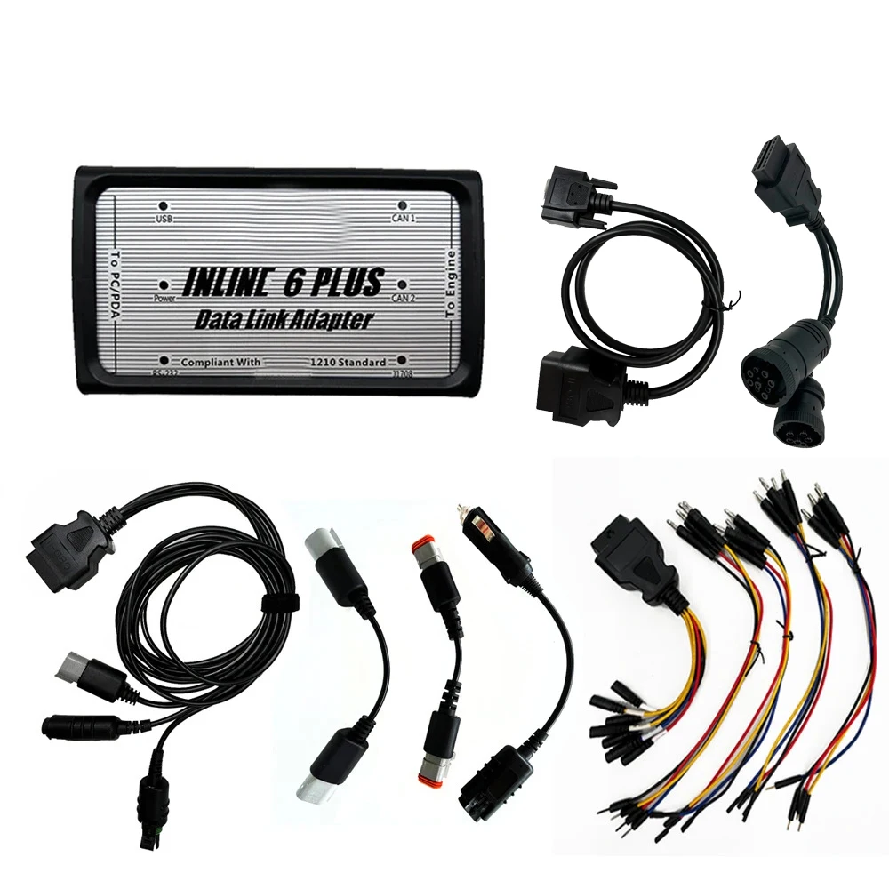 INLINE 6 Plus For Heavy Duty Data Link Adapter Truck Diagnostic Tool obd2 cable For cummins insite Diagnose scanner