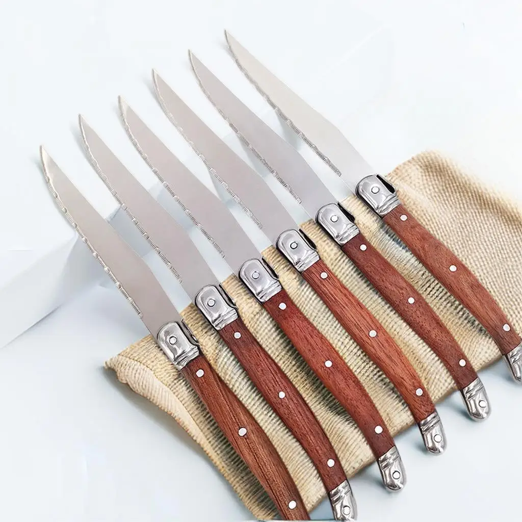 4/6/8-teiliges Steakmesser-Set, Tafelmesser aus Imitationsstahl, scharfe Messer mit Griff, Küchenbesteck