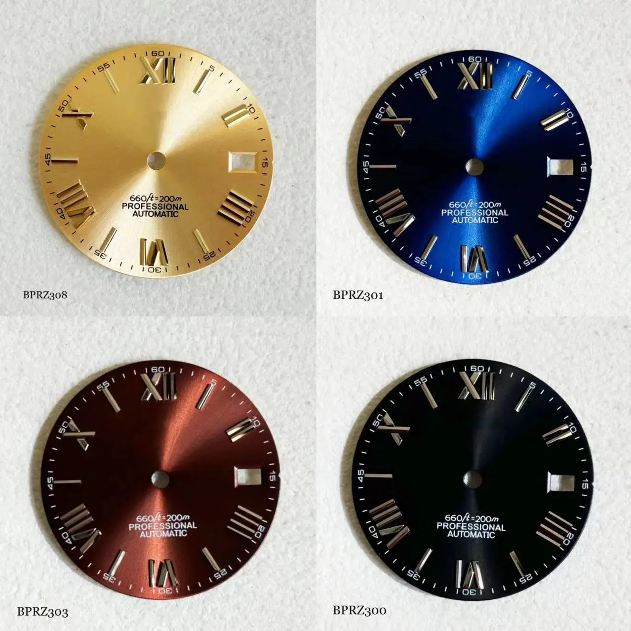 28.5mm Non Luminous Roman Numeral NH Dial 35 nh Movement Green Blue black Hot selling Roman Numeral s logo dial