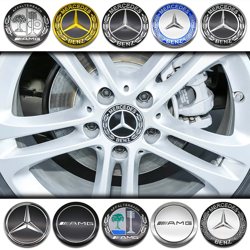 Audi Wheel Center Caps - Black Silver 135/155mm