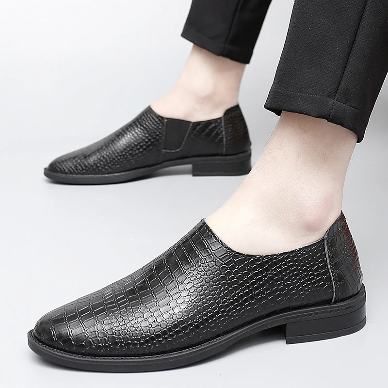 

Men's Leather Loafers Slip-On Business Shoes outdoor fashion footwear Water-Repellent Coating for Day Office big size 48