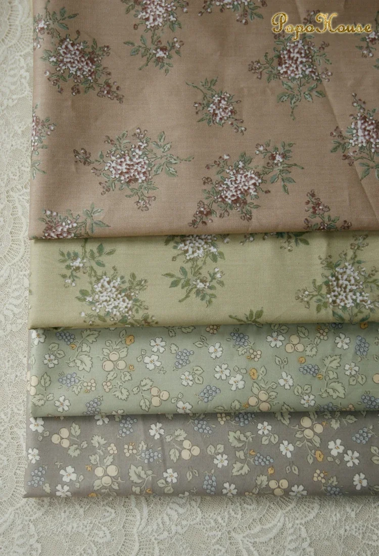 160x50cm Retro Grape Floral Twill Cotton Fabric for Dress Clothing Handmade DIY Home Decoration Sewing Cloth view 5