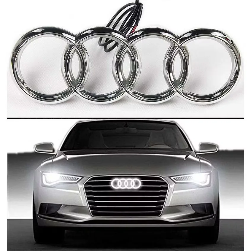 

Светодиодная подсветка передней решетки Audi с 4-кольцевым логотипом, статическая белая подсветка, наклейка 249 273 для AUDI A4 A5 A6 A7 A8 S4 S5 S6 S7 Q3 Q5 Q7 TT