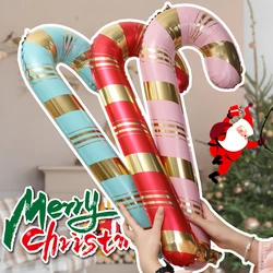 71CM Standing Inflatable Candy Stick Cane Aluminum Film Balloon Toys Children Christmas Party Decoration Props Outdoor Play Toys