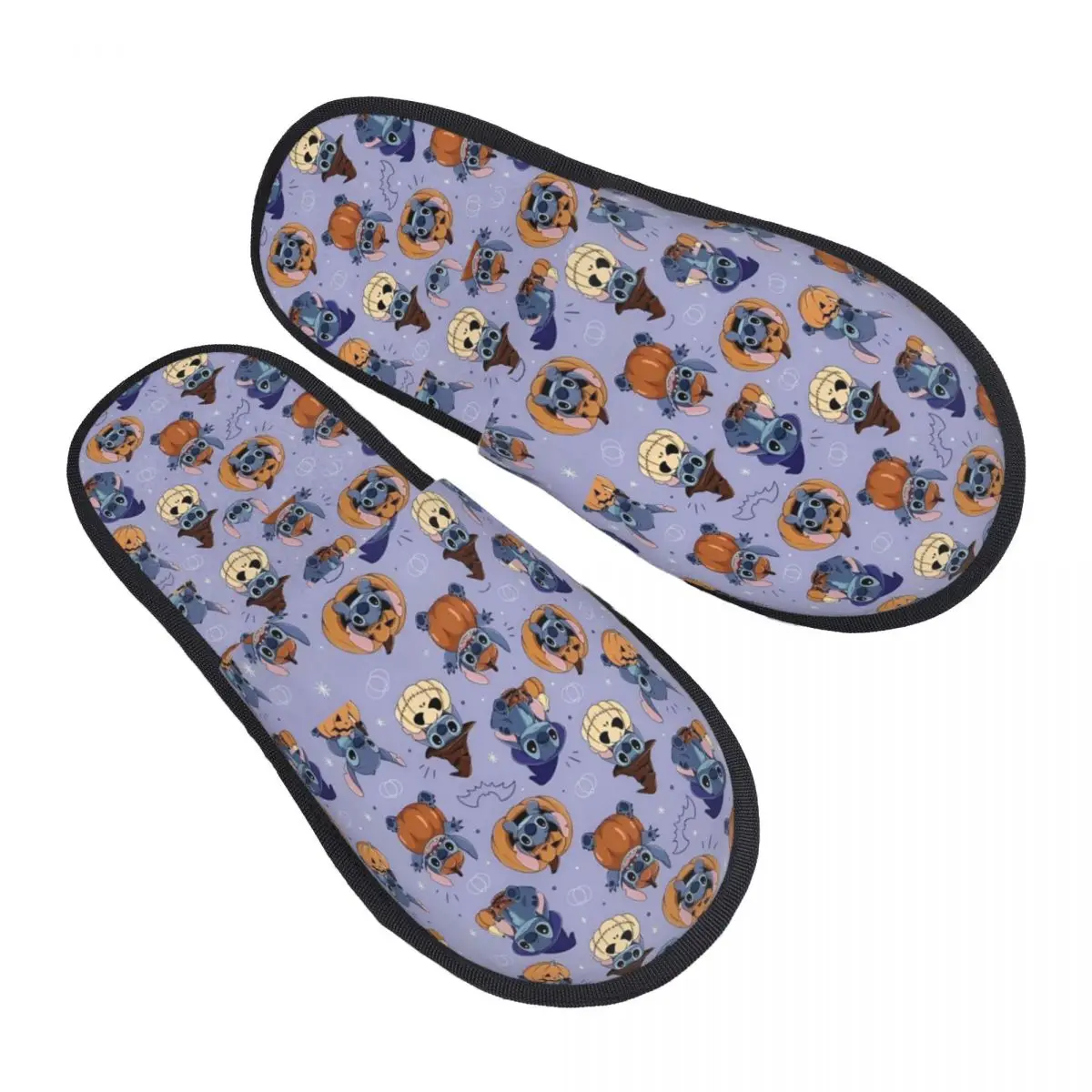

Halloween Pumpkin Winter House Slippers Living Room Stitch Cartoon Cozy Memory Foam Slippers Non-skid