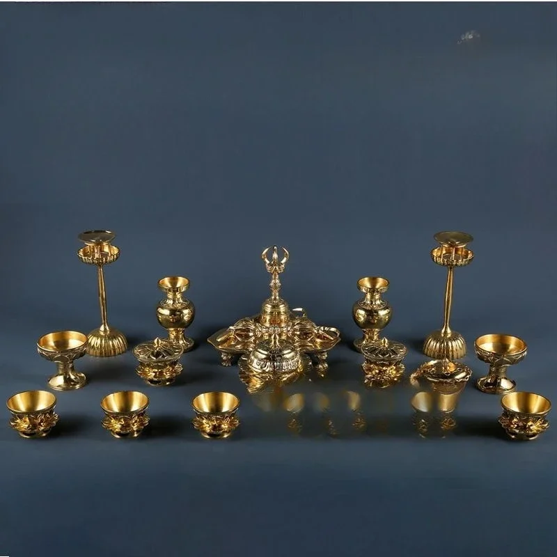 Shingyan Sect brass Seiko hoe carving type lotus flower one-sided magic tool