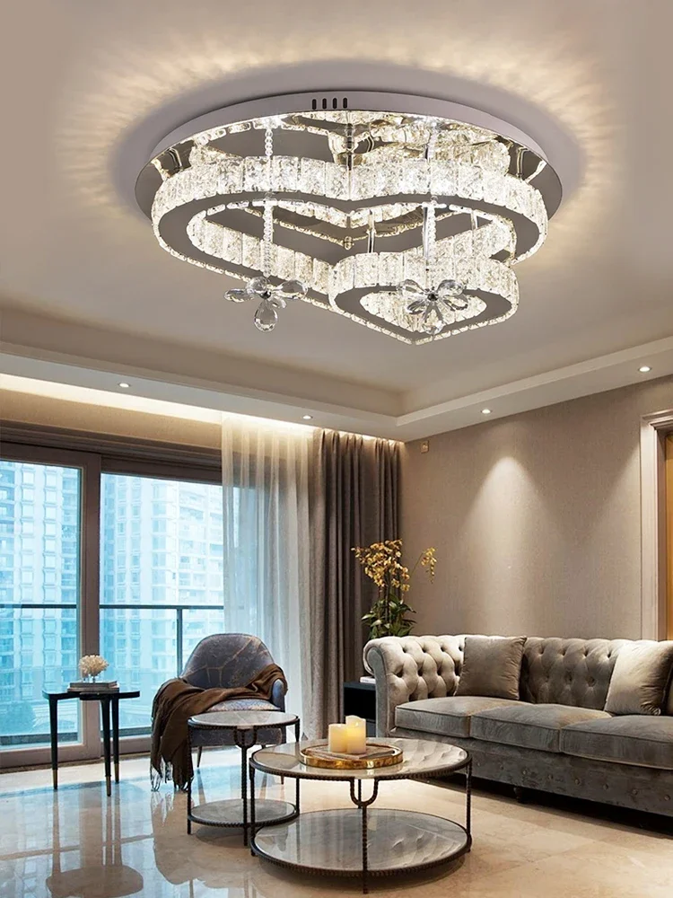 

Chandeliers for living room Modern LED Heart Shaped Crystal Bedroom Pendant Light Dining Room Ceiling New Lamp