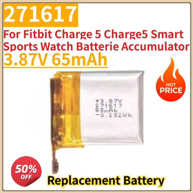 

NEW 271617 Replacement Battery 3.87V 65mAh For Fitbit Charge 5 Charge5 Smart Sports Watch Batterie Accumulator
