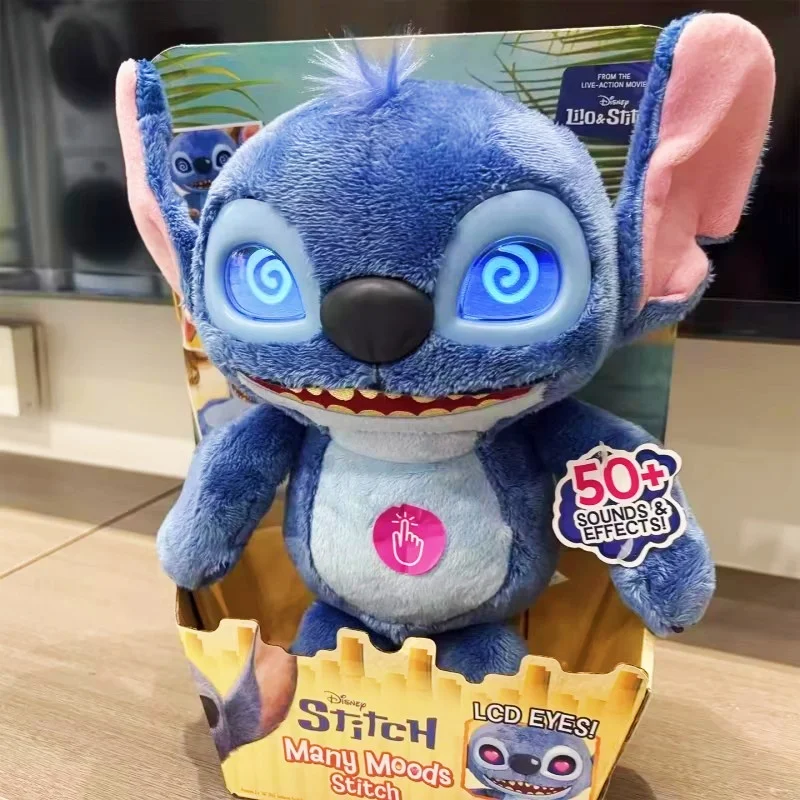 

Disney Stitch Interactive Soft Plush Doll with LCD Eyes Multiple Moods Anime Toy for Kids Fun Birthday Gift