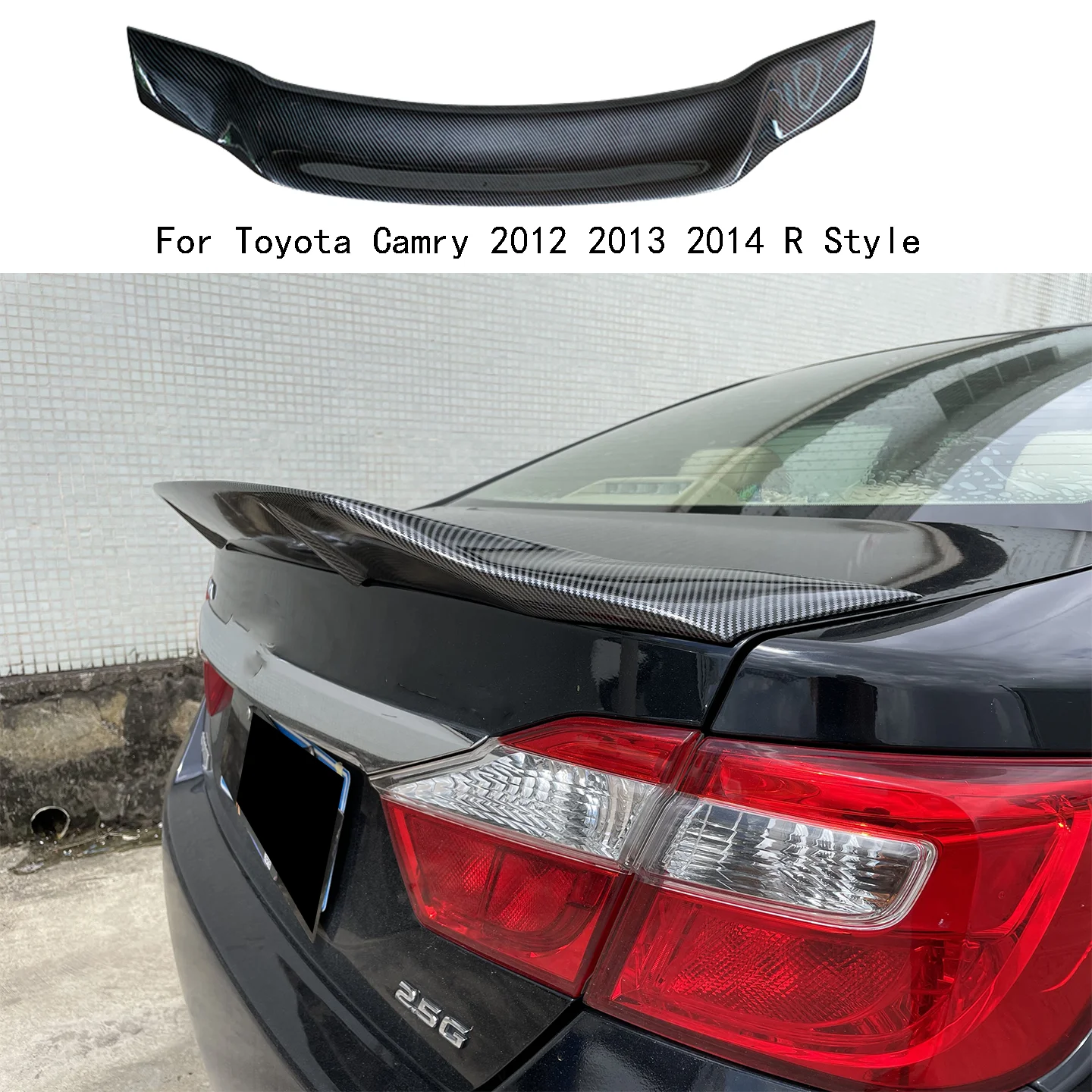 Real Carbon Fiber Rear Wing Trunk Lip Tail Spoiler For Toyota Camry 2012 2013 2014 R Style