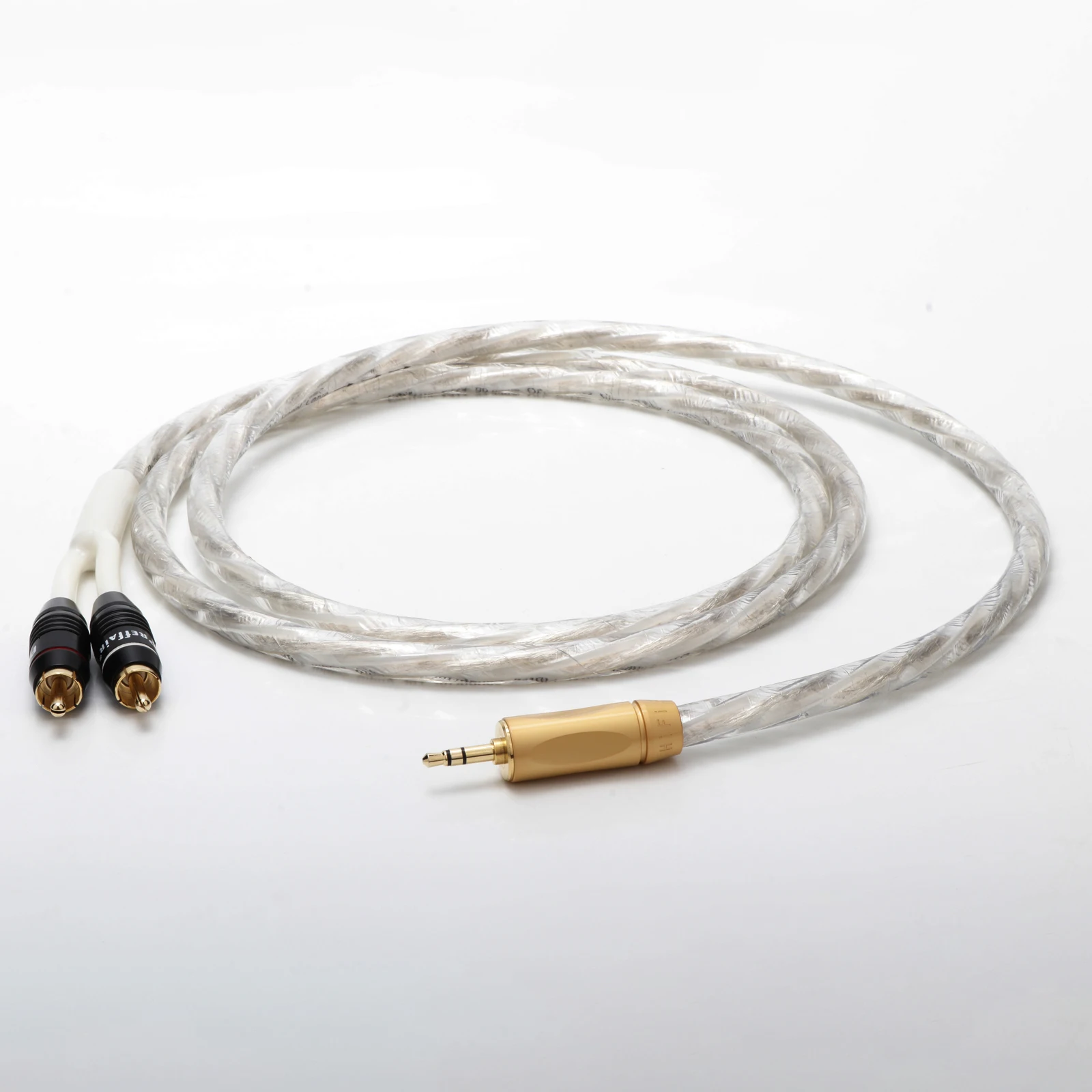 

X413 Preffair Silver Reference Interconnects Signal Cable With Headphone Plug To 2 RCA Connector for Amplifier CD Player