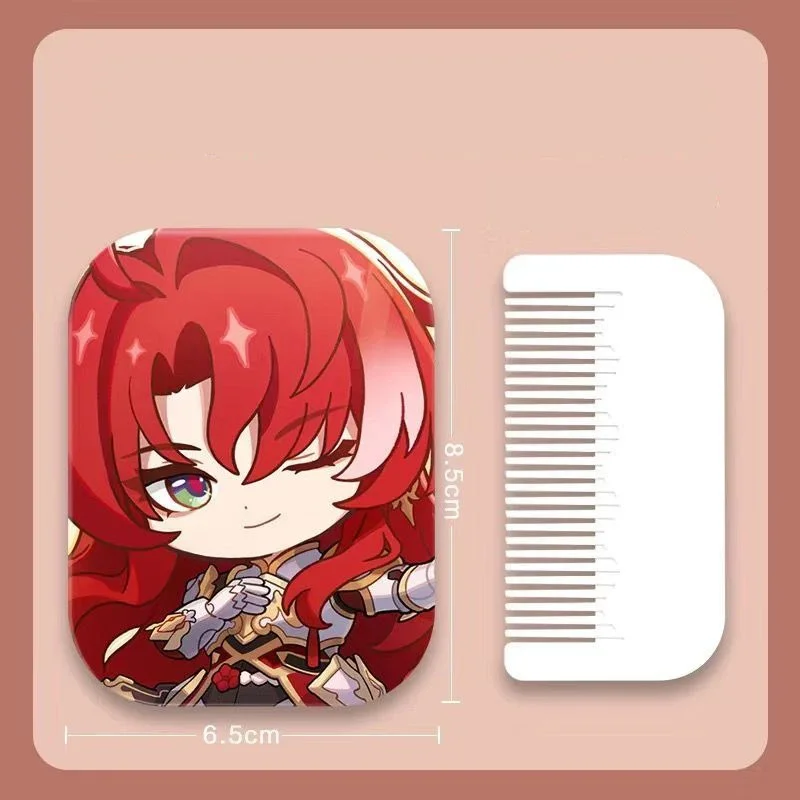 8x6 Honkai Star Rail Specchio per trucco pieghevole su un solo lato Mini tasca leggera da viaggio portatile Anime Cute Girls Kids Rettangolare