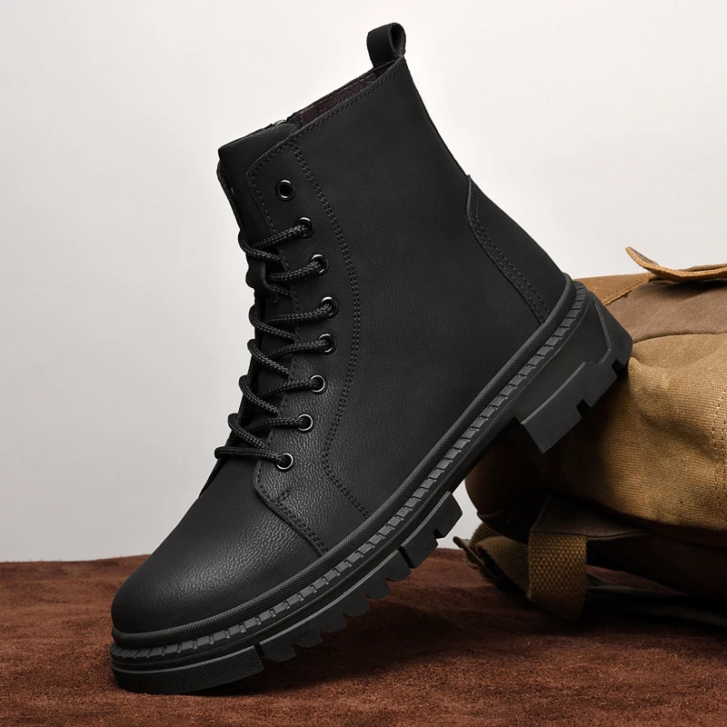 أحذية المشي لمسافات طويلة في الهواء الطلق للرجال، المشي لمسافات طويلة السفر التخييم الأحذية الجلدية، أحذية الكاحل الجلدية لجميع المواسم، أحذية رجالية عادية، أحذية العمل الرجعية