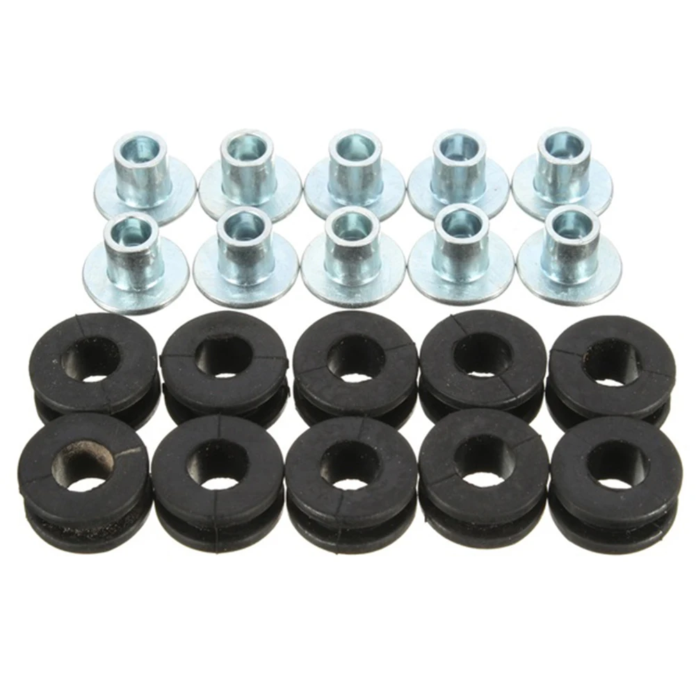 10pcs/set Motorcycle Rubber Grommets Bolt Assortment Kits Fairing Bolts Pressure Relief Cushion Buffer Washer Shock Bushing Kit