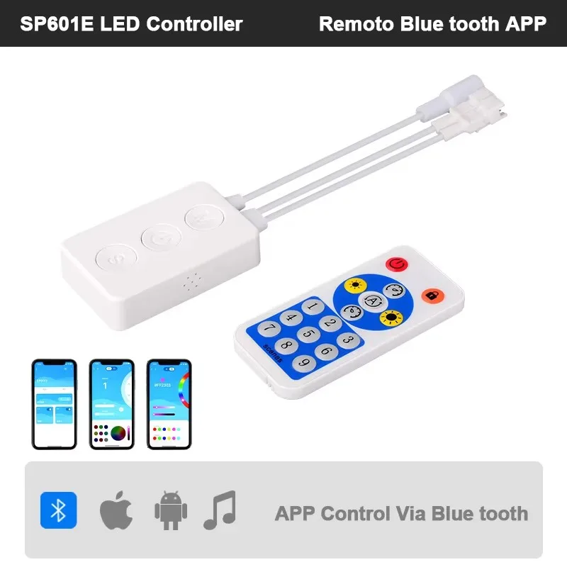 SP105E SP601E RGB Controller WS2812B Blue tooth Music RF Remote Led Strip Light Controller WS2811 SK6812 Led Lights DC5V-24V