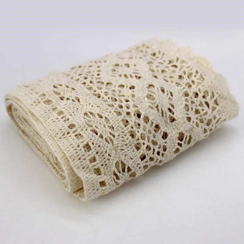 12CM Wide Cotton Off White Mesh Lace Fabric for Fringe Trimmings Women Party Wedding Dress Clothes Sewing Accessories Supplies