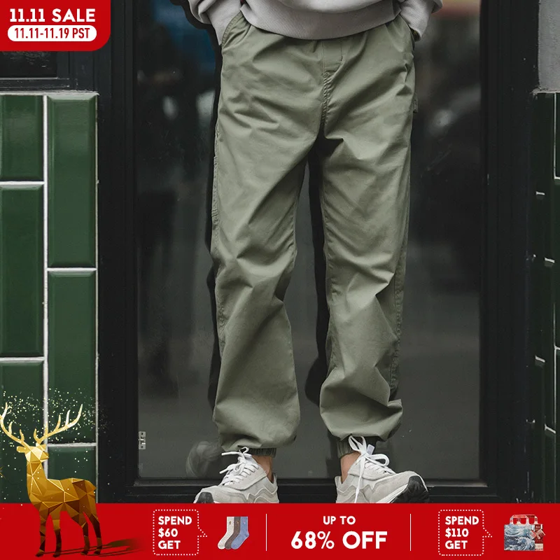 

Винтажные брюки Maden на шнурке, мужские весенне-осенние повседневные брюки-шаровары с эластичной резинкой на талии, брюки для бега с буквенным принтом