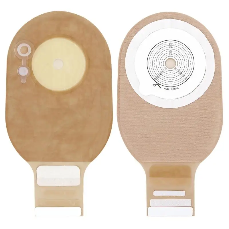 Exhaustable Colostomy Bags 60mm Hole One-piece Drainable Ostomy Bags Stoma Care Pouch With Clips Closure Colostomy Bag