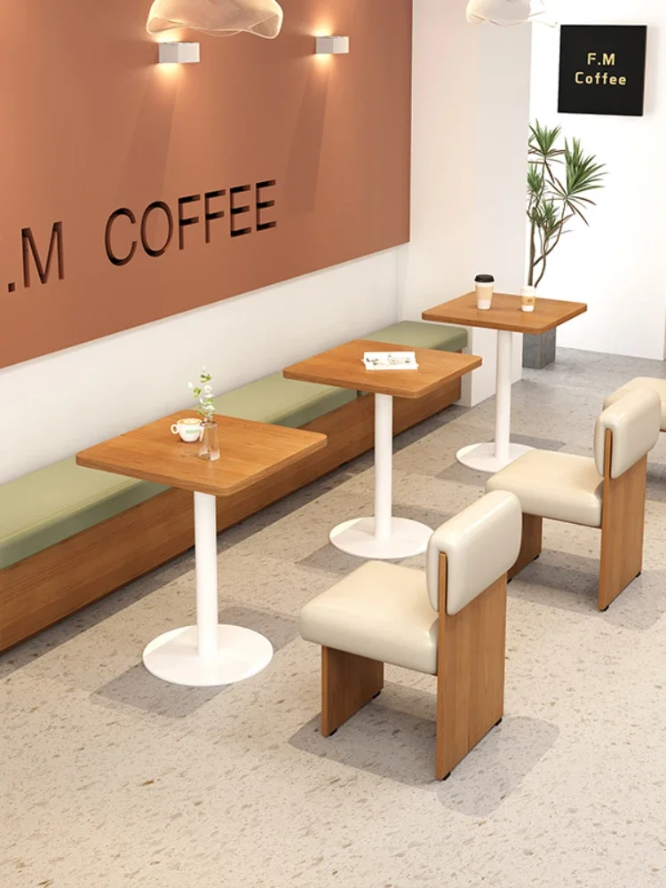 Coffee Shop Leisure Backrest Table and Chair Combination Milk Tea Shop Deck Sofa Book Bar Quiet Bar Table and Chair