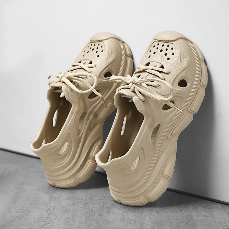 صنادل رجالية عصرية، أحذية بفتحات، قبعات كاجوال لأصابع القدم، مفرغة مضادة للانزلاق مناسبة للمشي الداخلي والخارجي، Summ #2