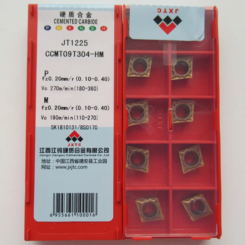 CCMT09T302-HM JT1225/CCMT09T304-HM JT1225/CCMT09T308-HM JT1225 CCMT09T302 CCMT09T304 CCMT09T308 CNC carbide inserts 10pcs/box