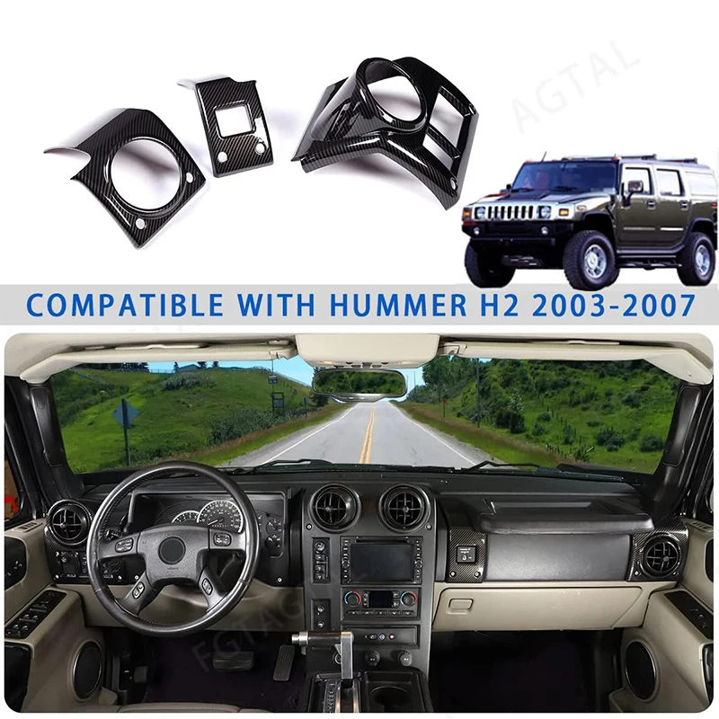 

Для 2003-2007 Hummer H2 ABS автомобильное центральное управление приборной панель боковая крышка вентиляционного отверстия рамка накладка наклейка автомобильные аксессуары