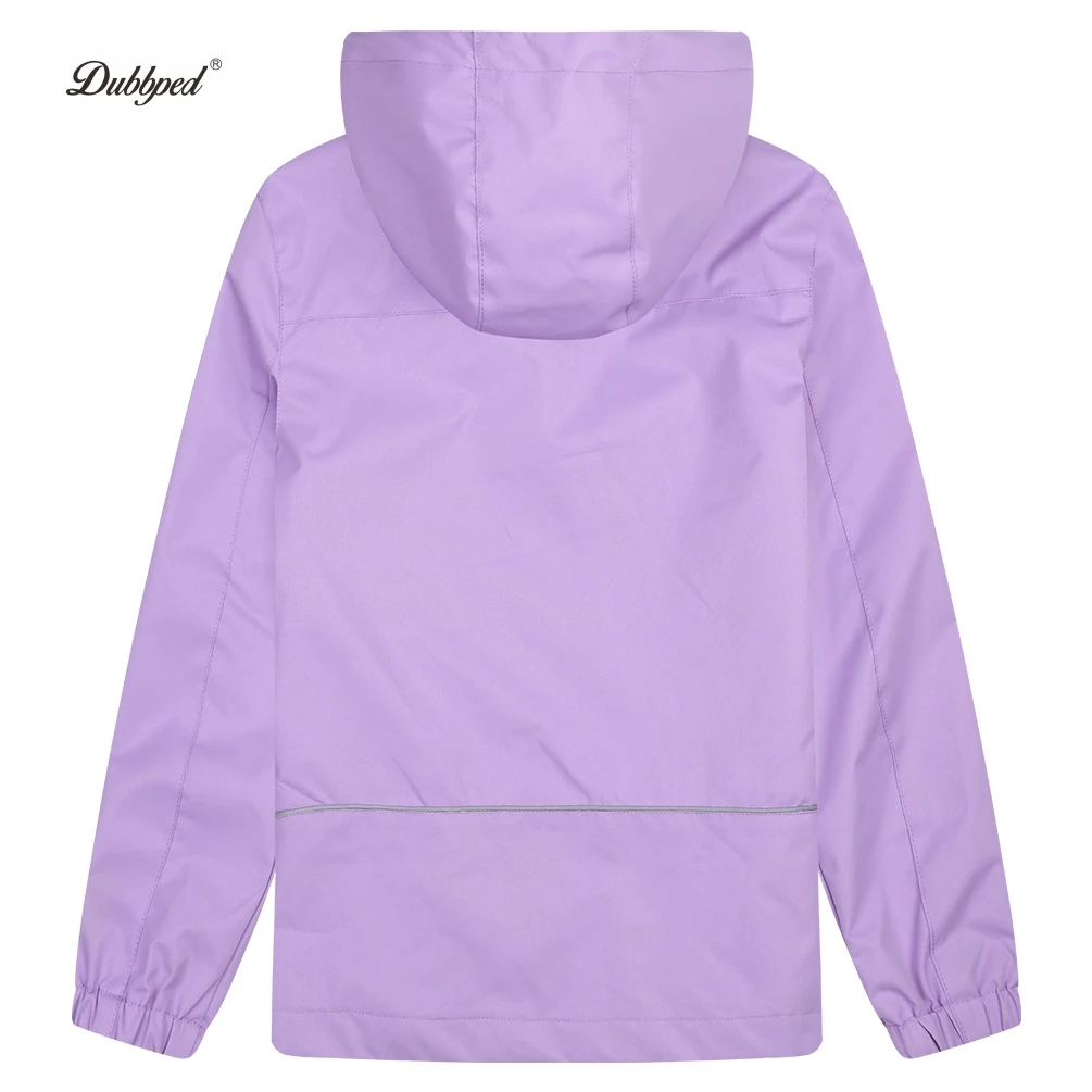 Dubbped Boys Girls Rain Jackets Waterproof Hooded fleece Raincoats Lightweight Windbreakers Outdoor Windbreaker for Kids 5-14Y